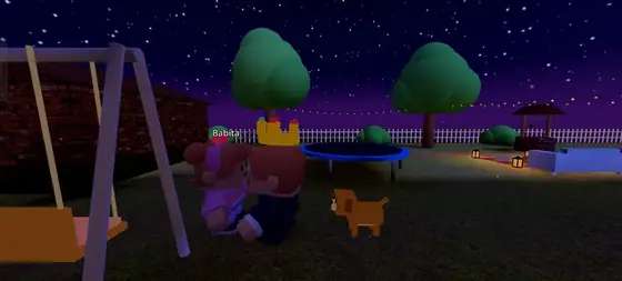A kiss by the garden swing