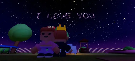 I LOVE YOU written in the sky